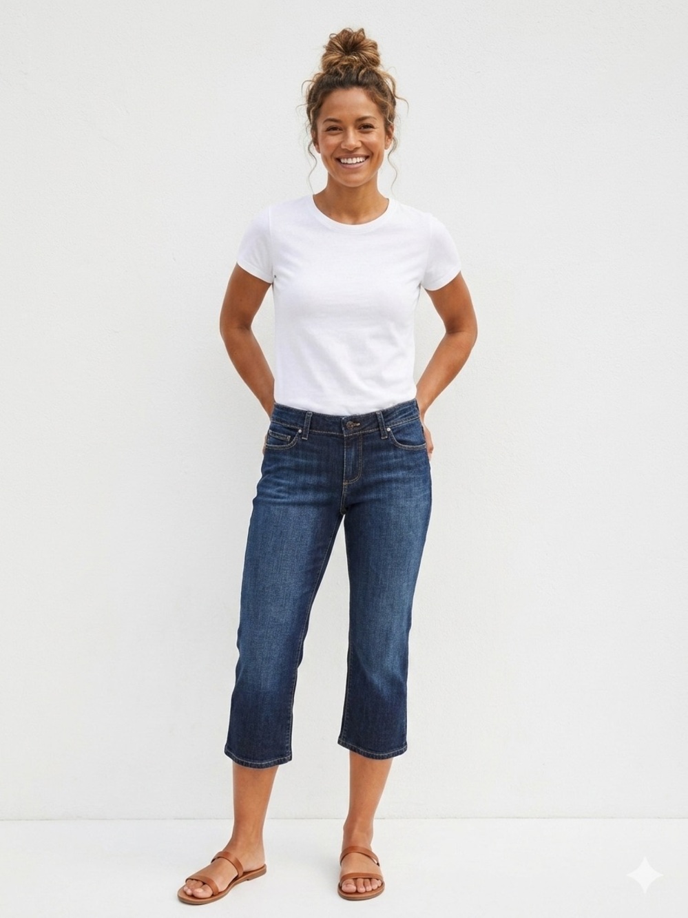 PAIGE Dark Blue Cropped Ankle Jeans